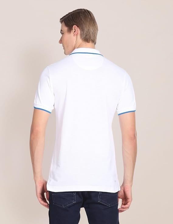 U.S. Polo ASSN. Striped Slim Fit Polo T Shirts for Men - 100% Cotton, Half Sleeves Mens Tshirt - Image 2