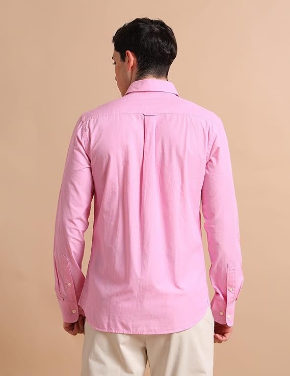 U.S. Polo ASSN. Solid Regular Fit Shirts for Men - 100% Cotton, Full Sleeve Mens Casual Shirts - Image 2